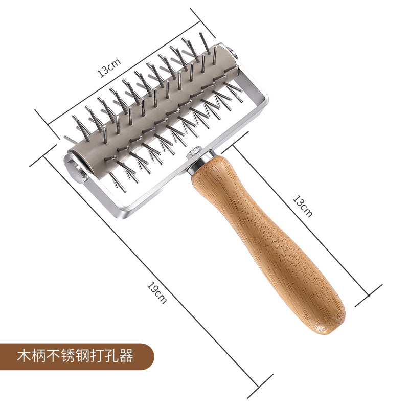 Pizza perforator, stainless steel roller, cutting knife, needle roller, baking dough, bread, biscuit, roller knife, exhaust, eight-pole undefined