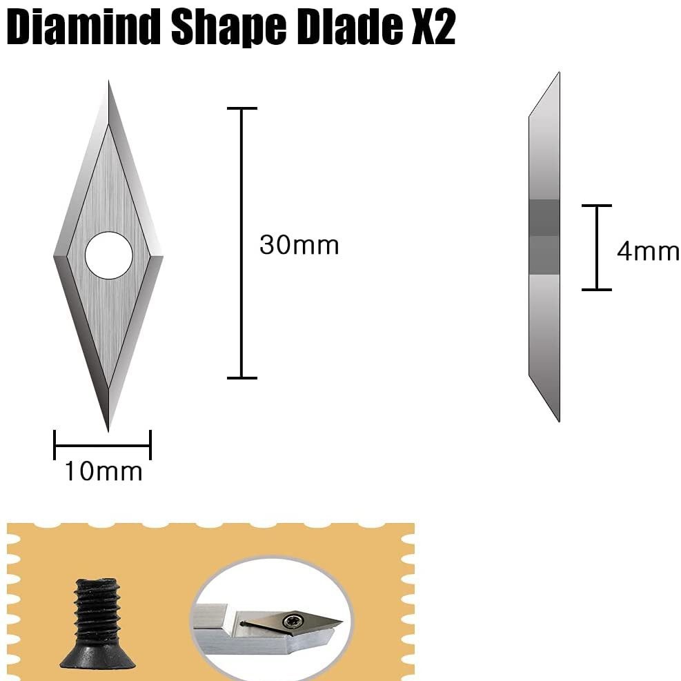Woodworking turning blades, disposable handheld wood rotary blades, tungsten-titanium hard alloy blades, DIY self-made turning tools Specification drawing