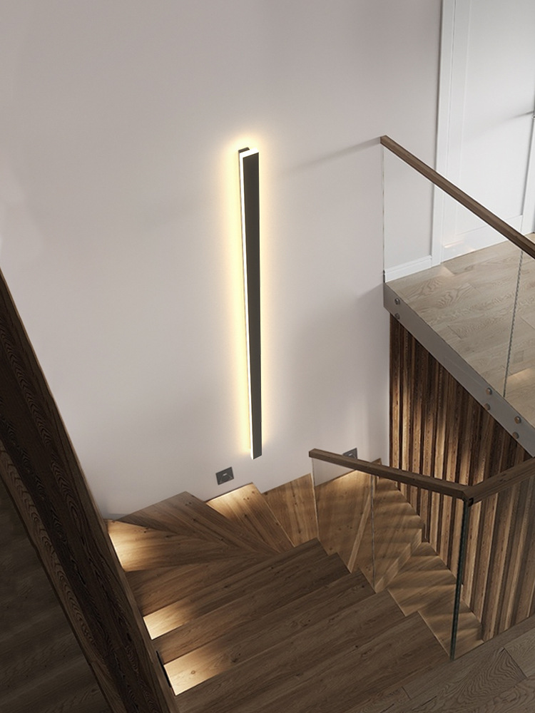 Outdoor waterproof wall lamps, long strip minimalist bedroom background wall lamps, simple hotel engineering villa column wall-washing lamps Specification drawing