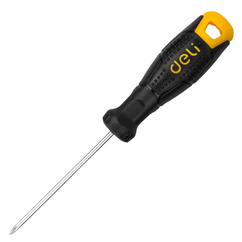 Deli screwdriver, plastic-handled cross flat-head screwdriver, strong magnetic screwdriver, screwdriver, household magnetic repair tools Item Picture