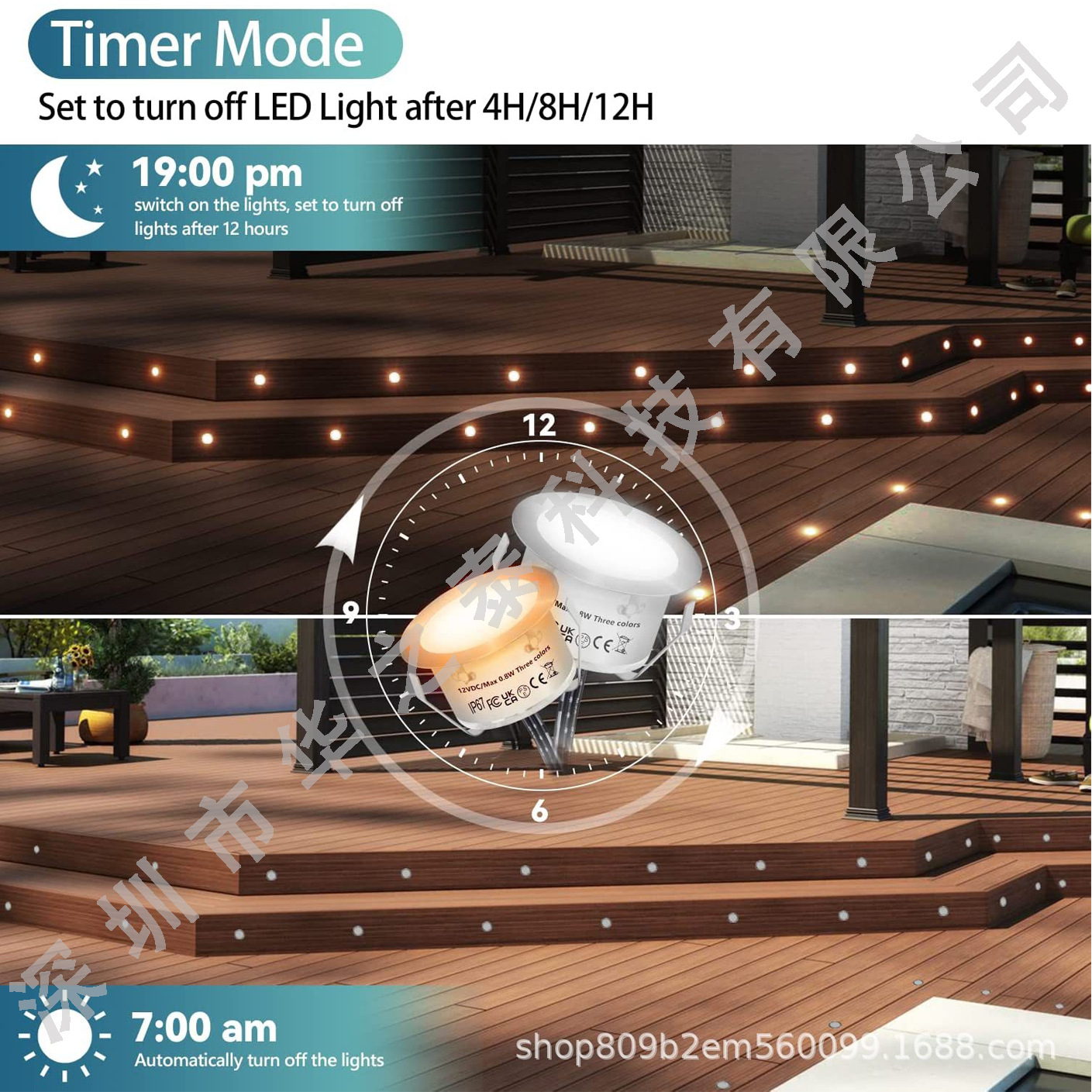 Three types of led deck lights, remote-controlled dimming LED ground lights, IP67led corridor lights, factory direct sales of lamps Specification drawing