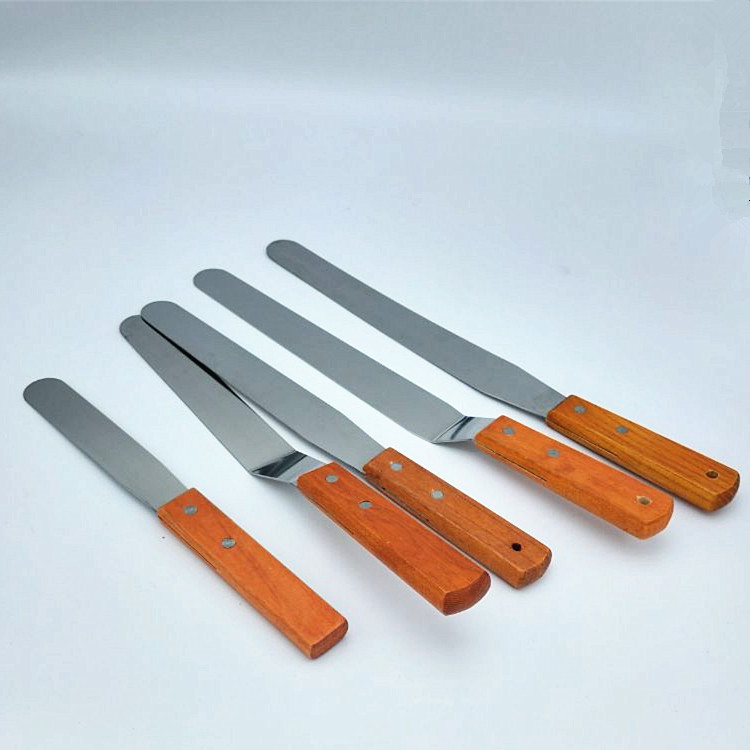 Cream spatula, woodblock cake knife, straight knife, crank pastry knife, oiling knife, scraper, spatula, kitchen tools details Picture