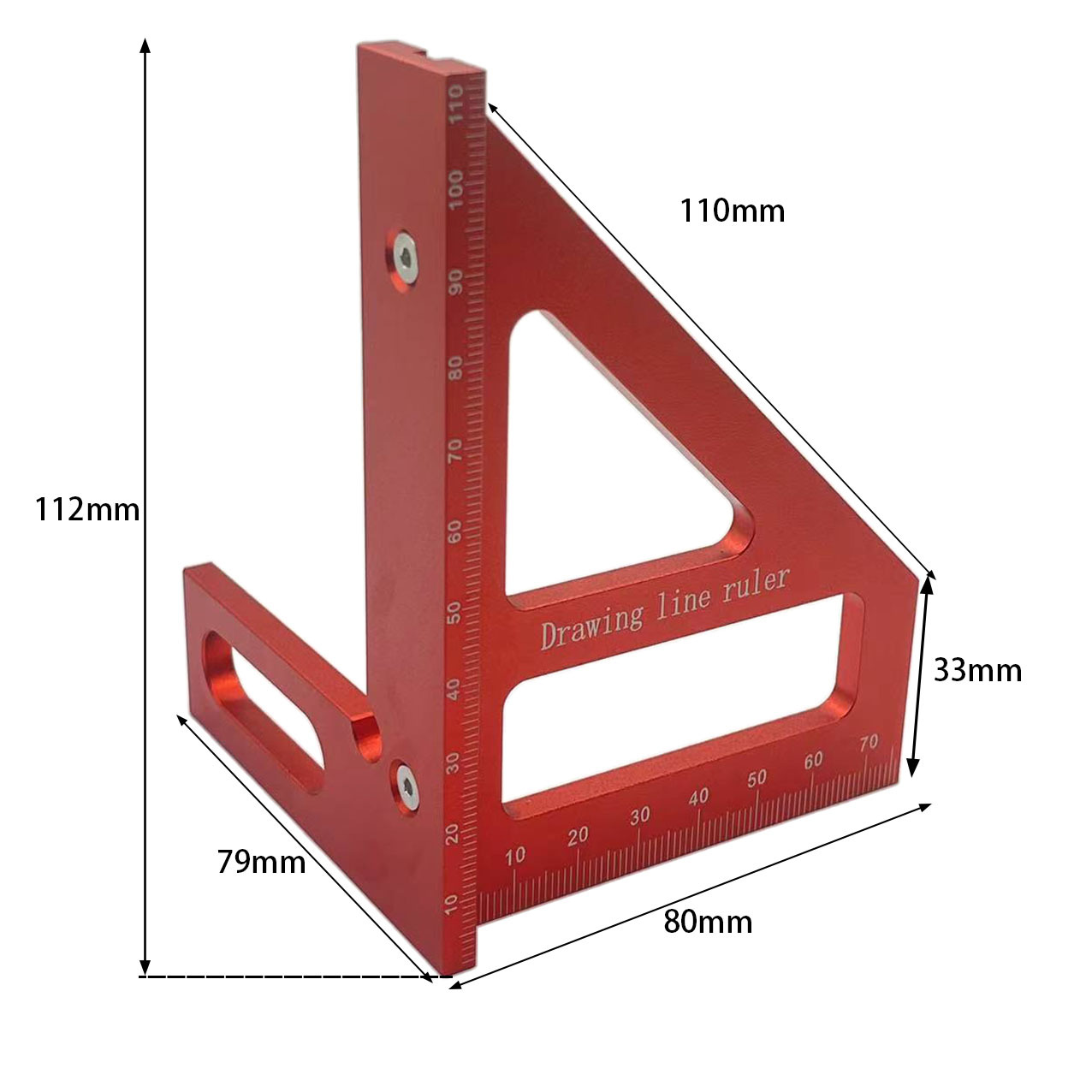 Multi-functional right Angle square, woodworking marking ruler, right Angle square, set square, woodworking aluminum alloy marking tool full figure