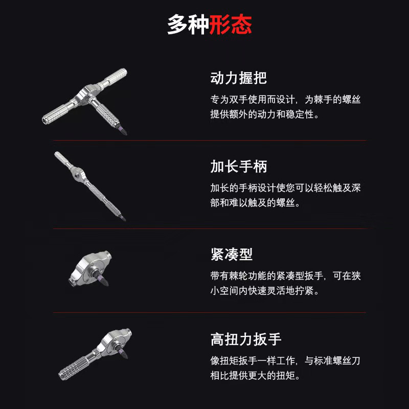 40-in-one T-type ratchet wrench and screwdriver set, multi-functional household repair, disassembly and assembly, screwdriver and hardware tools details Picture