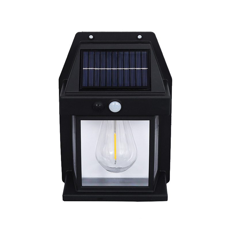 Solar-powered charging wall lamps, outdoor sensor lamps, waterproof tungsten filament lamps, modern and simple villa courtyard lamps, garden lamps details Picture