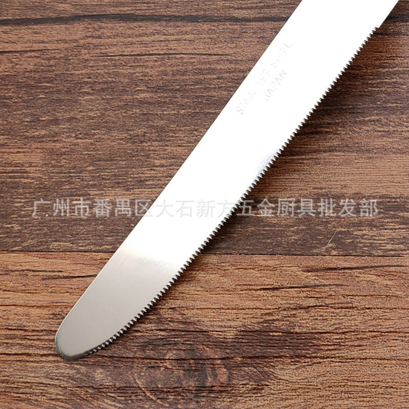 Wooden-handled steak knife with serrated blade, toothless stainless steel fruit knife, long-lasting sharp, in stock small knives for household use Specification drawing