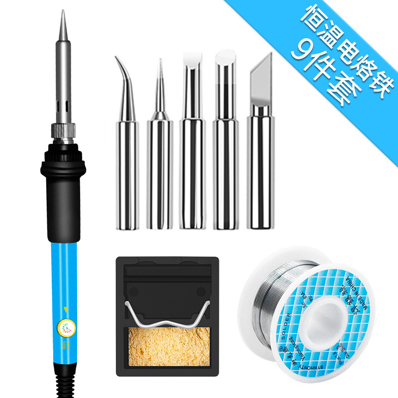 Cross-border internal heating adjustable temperature switch soldering iron 220V European and American soldering pen, electrician repair constant temperature soldering iron Specification drawing