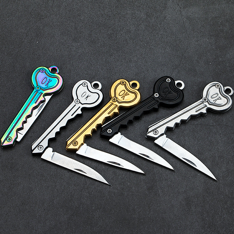Pocket-sized portable OK key knife, outdoor hiking self-defense gift knife wholesale, AliExpress free gift Application Scenario