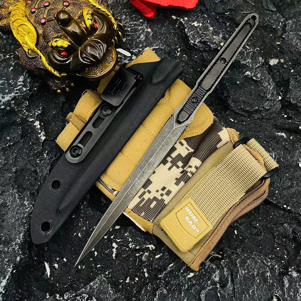 【 Ice Pillar Magic Needle 】 New Small Tea Knife Outdoor Tactical Individual Series Self-defense Integrated keel anti-slip handle undefined