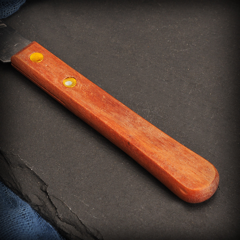 Wooden-handled round-head knife, steak knife, stainless steel Western-style knife, steak knife, sharp Western-style steak knife, household dining knife Specification drawing