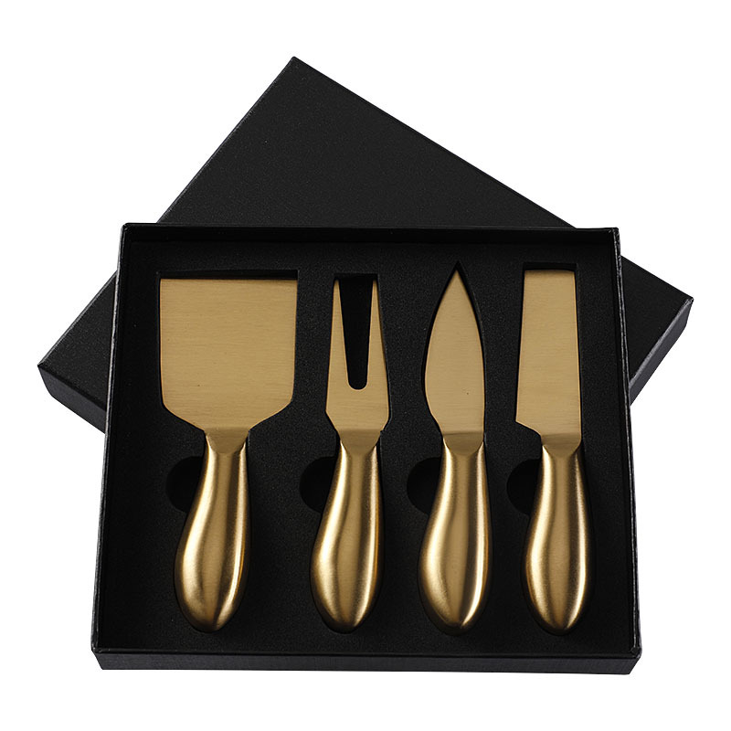 Cross-border in-stock hollow handle cheese knife 4-piece gift box set, stainless steel cheese knife, Western cuisine knife and fork Application Scenario