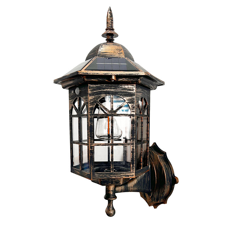 New Chinese-style solar outdoor rainproof wall lamps for villas, gardens, pavilions, corridors, passageways, and courtyard exterior walls Item Picture