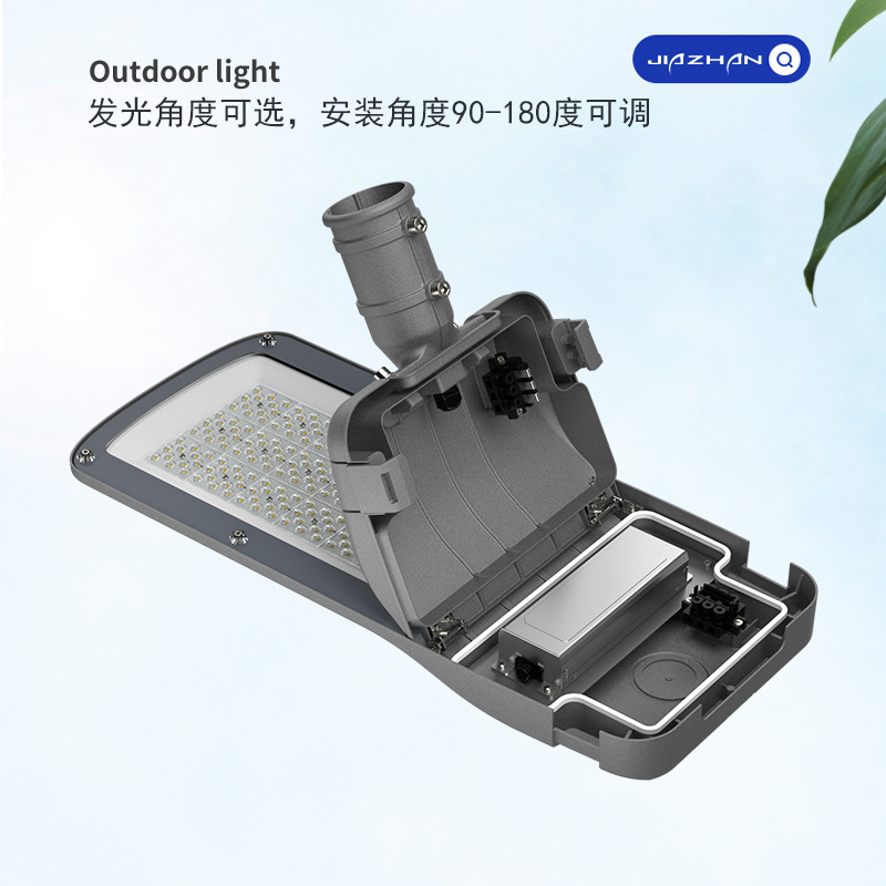 New type of led street lamp for foreign trade, adjustable installation Angle, tool-free cover opening, 250W and 300W street lamp heads details Picture