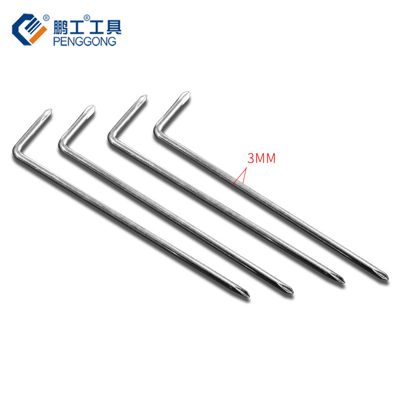 Wholesale of Penggong Simple screwdrivers, dual-purpose hardware repair tools, L-shaped screwdrivers, small screwdrivers, cross screwdrivers Specification drawing