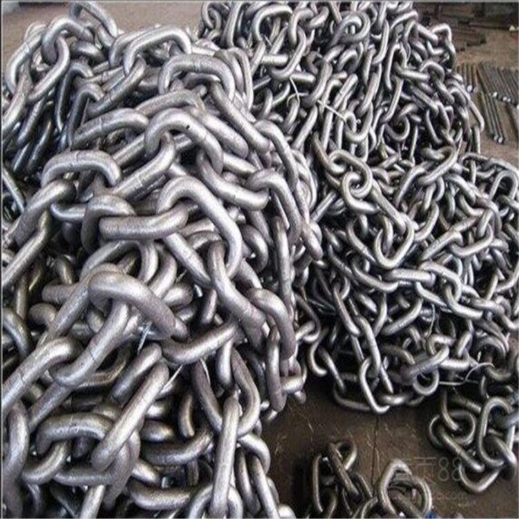 Mining chain, long pitch conveying stainless steel chain, G80 lifting round link chain, manganese steel black hoisting chain Specification drawing