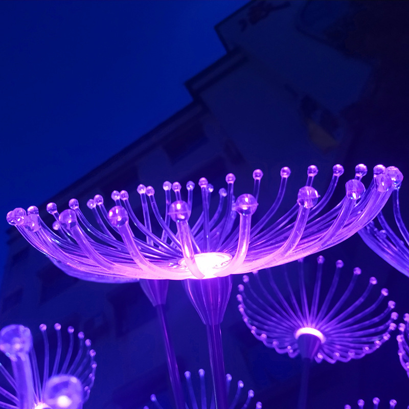 Outdoor dandelion lamps, hard optical fiber waterproof landscape lamps, park and community ground plug-in lighting projects, lawn lamps, courtyard lamps Application Scenario