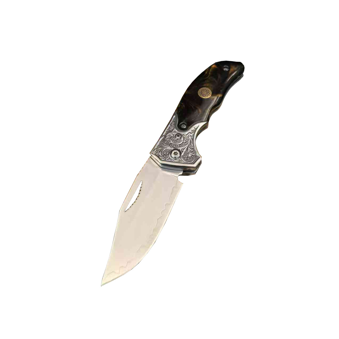 The new three-piece rhinoceros high-hardness folding knife is a portable and multi-functional household fruit knife for outdoor camping Item Picture