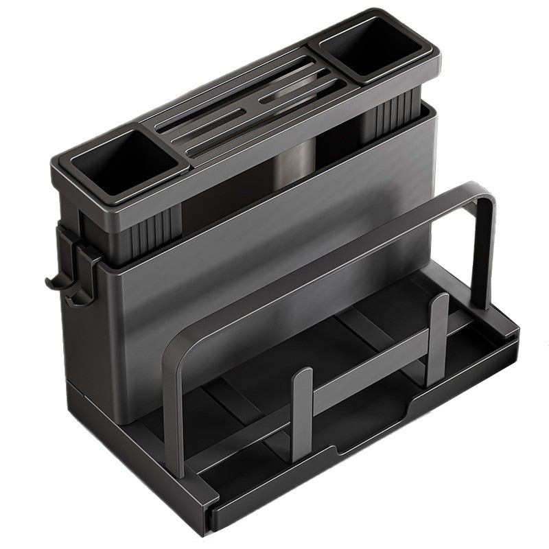 The 2025 new stainless steel kitchen knife rack, storage rack, cutting board, knives, multi-functional chopstick cage are all integrated for storage and placement Item Picture