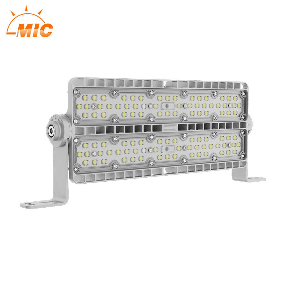 Two modules of 100W U-shaped or L-shaped bracket LED tunnel floodlights Specification drawing