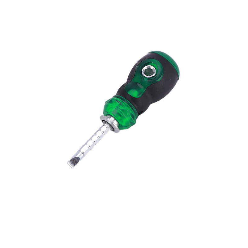 Wholesale of three-in-one green ratchet screwdrivers with radish heads, carbon steel straight cross telescopic screwdrivers, and maintenance tools Item Picture