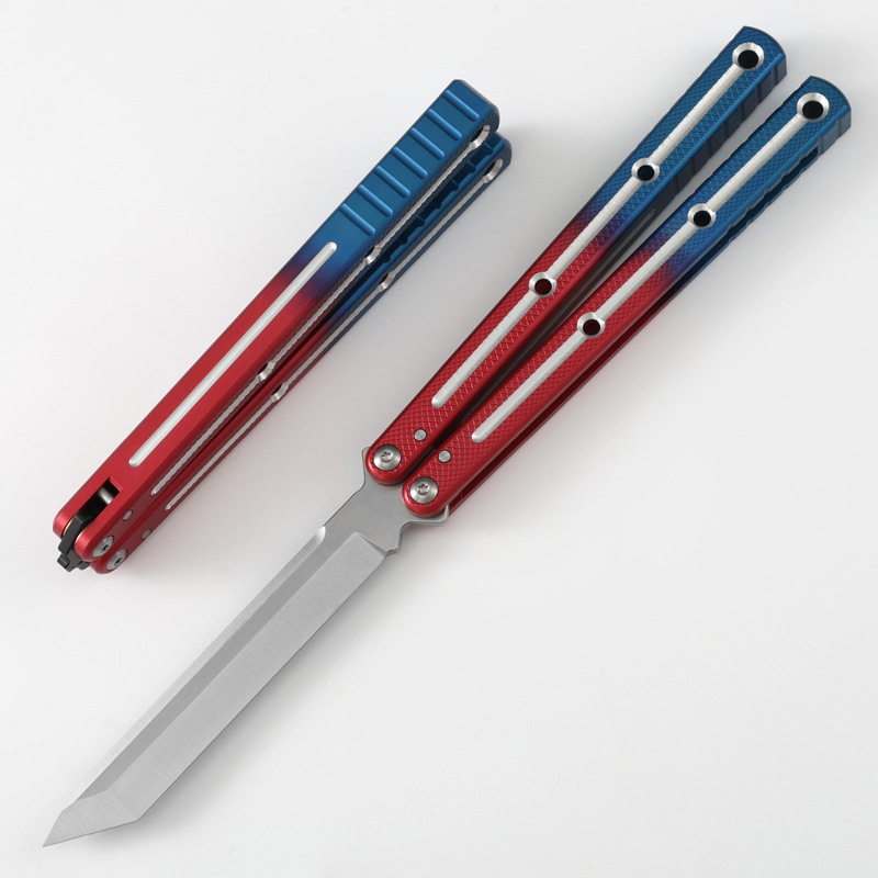 New outdoor butterfly knife siren Yangjiang Tsunami standard aluminum alloy one-piece handle multi-functional toy without sharp edges Application Scenario