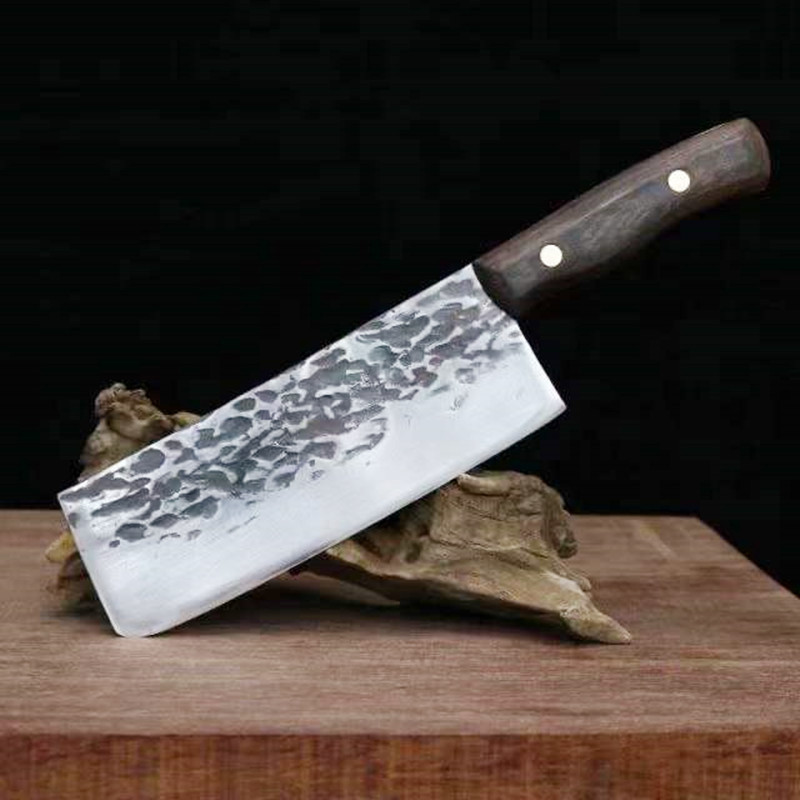 Hammer-patterned forging bone-chopping knife, special knife for chopping bones, kitchen knife, butcher's special axe for cattle and sheep, bone-chopping knife full figure