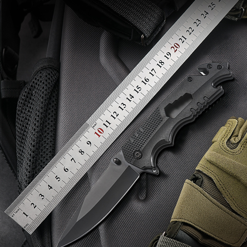 【 Same style at a low price 】 Stainless steel outdoor knife, high hardness, multi-purpose self-defense folding knife, portable camping survival knife edge details Picture
