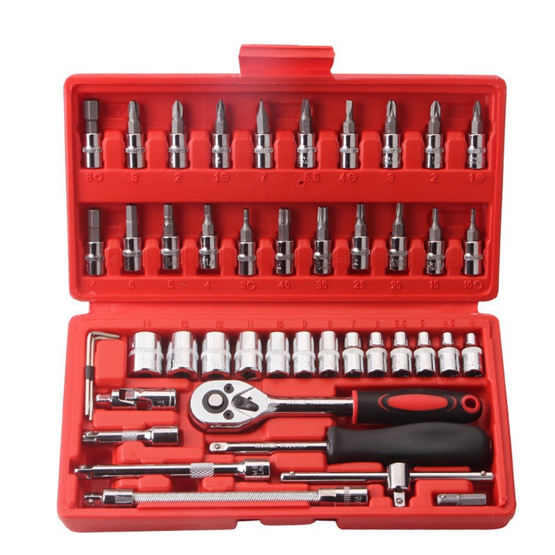46-piece set socket wrench Quick Little Fly car repair tool, car repair screwdriver tool Item Picture