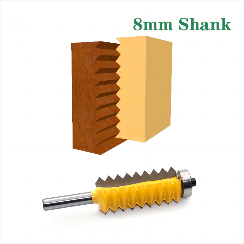 8mm handle multi-tooth tenon knife, woodworking line knife, slotting knife, woodworking milling knife, splicing knife, wavy multi-tooth knife full figure