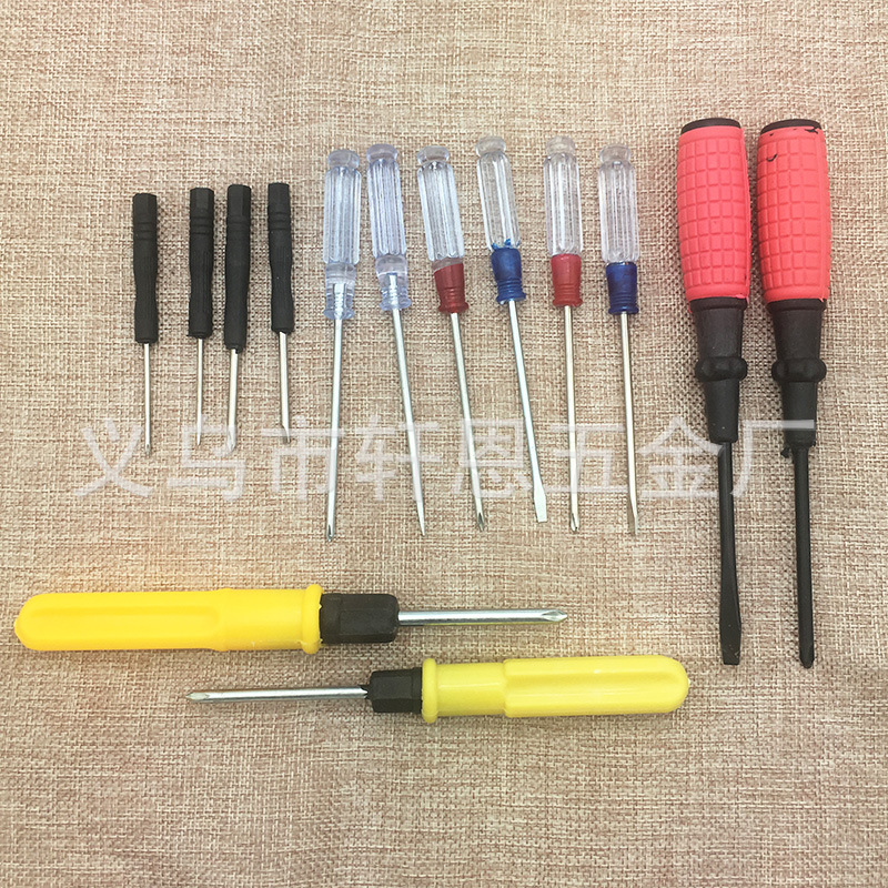 Mini screwdriver, cross-shaped flat-head small black screwdriver with transparent handle Specification drawing
