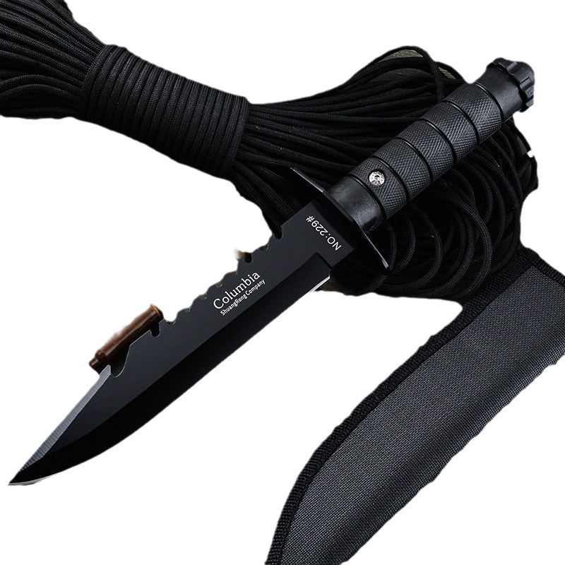 Outdoor high-hardness multi-functional knife, stainless steel knife, outdoor camping knife, wilderness survival knife, portable knife straight Item Picture