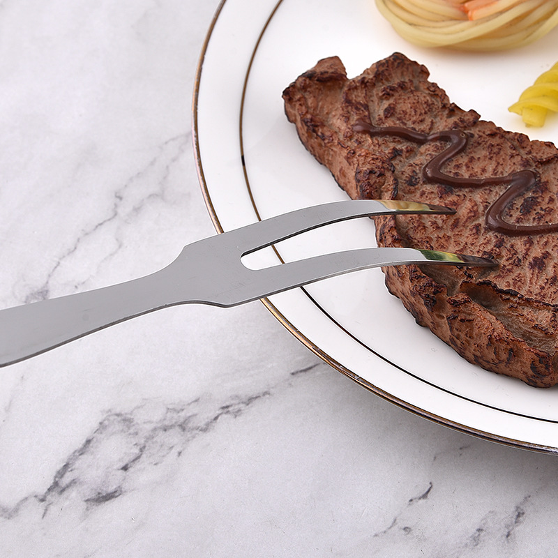 Cross-border stainless steel knife and fork, off-white ABS handle, meat separation salad knife and fork tableware, steak and barbecue knife and fork tools Specification drawing