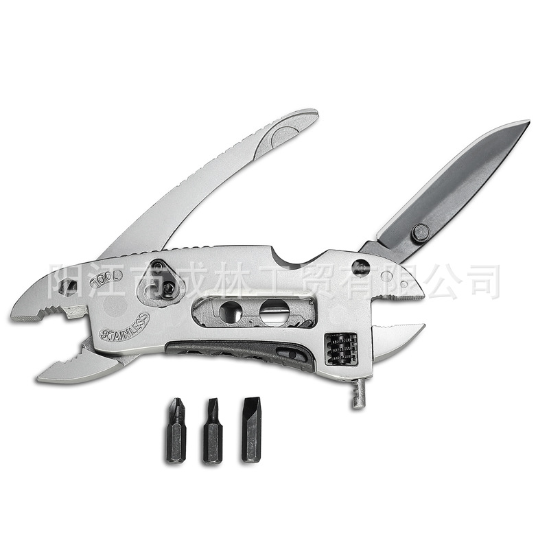 Multi-functional wrench pliers, outdoor camping and mountain climbing self-defense knife, multi-purpose tool folding outdoor pliers Item Picture