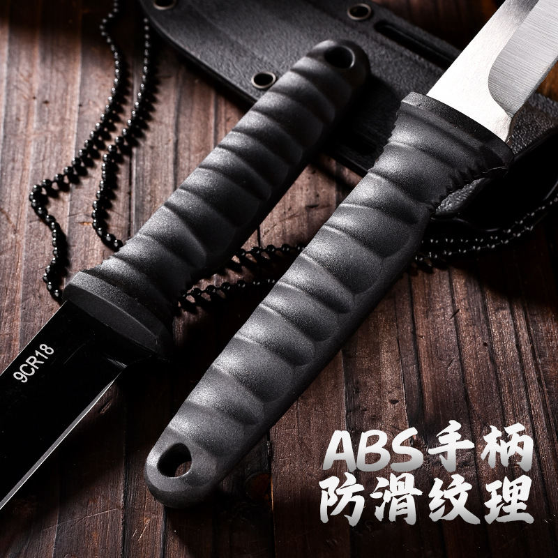 Outdoor multi-functional straight knife, camping K-sheath survival knife, portable small knife, outdoor knife, barbecue straight knife Specification drawing