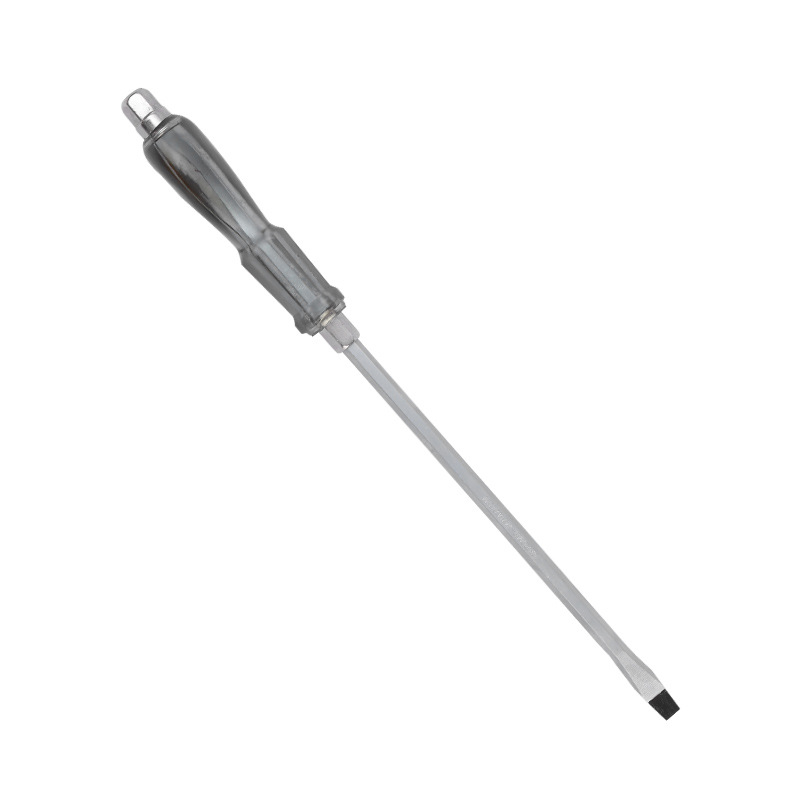 10-inch through-hole screwdriver can strike a straight cross magnetic flat-mouth screwdriver, a household hardware tool screwdriver Item Picture