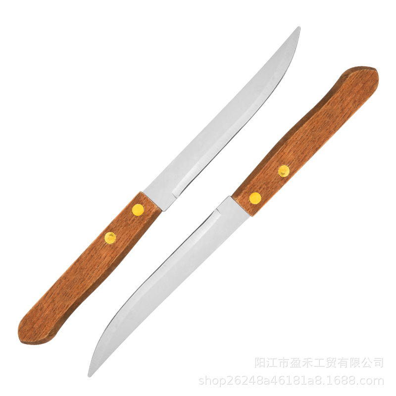 Stainless steel bread knife, multi-purpose knife, mooncake knife, round-headed serrated Western food knife, steak knife, toothed lemon and fruit knife details Picture