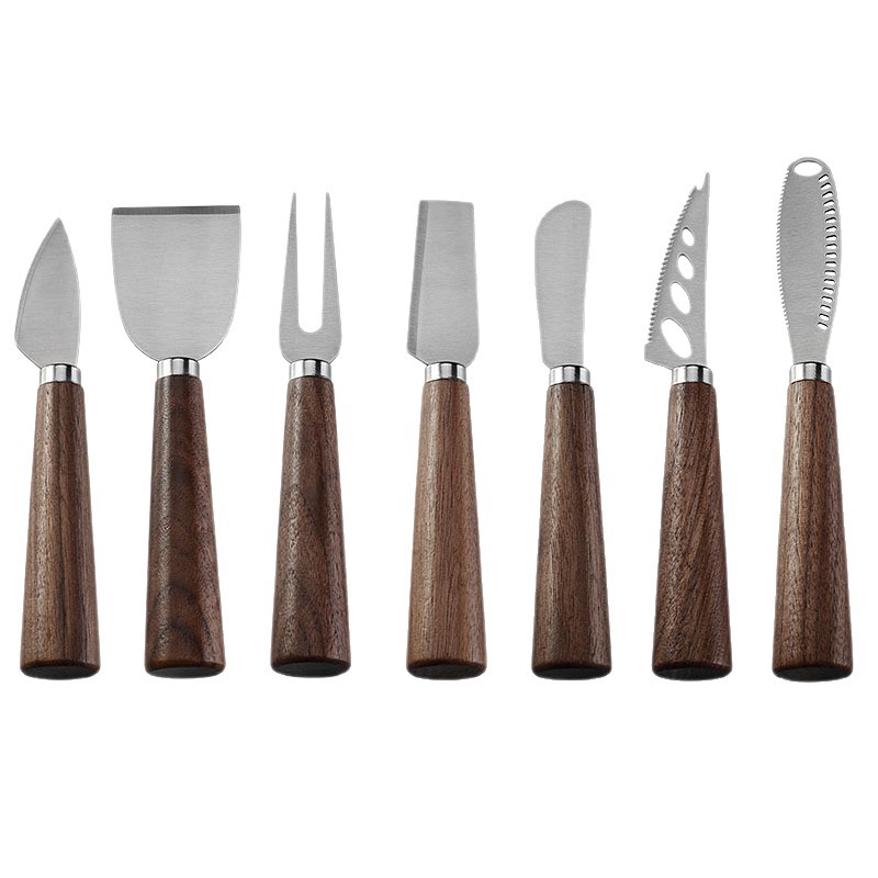 Cross-border in-stock stainless steel cheese and cheese knives, Western tableware, cheese pizza spatulas, steak knives and forks, bread knives and scrapers Item Picture