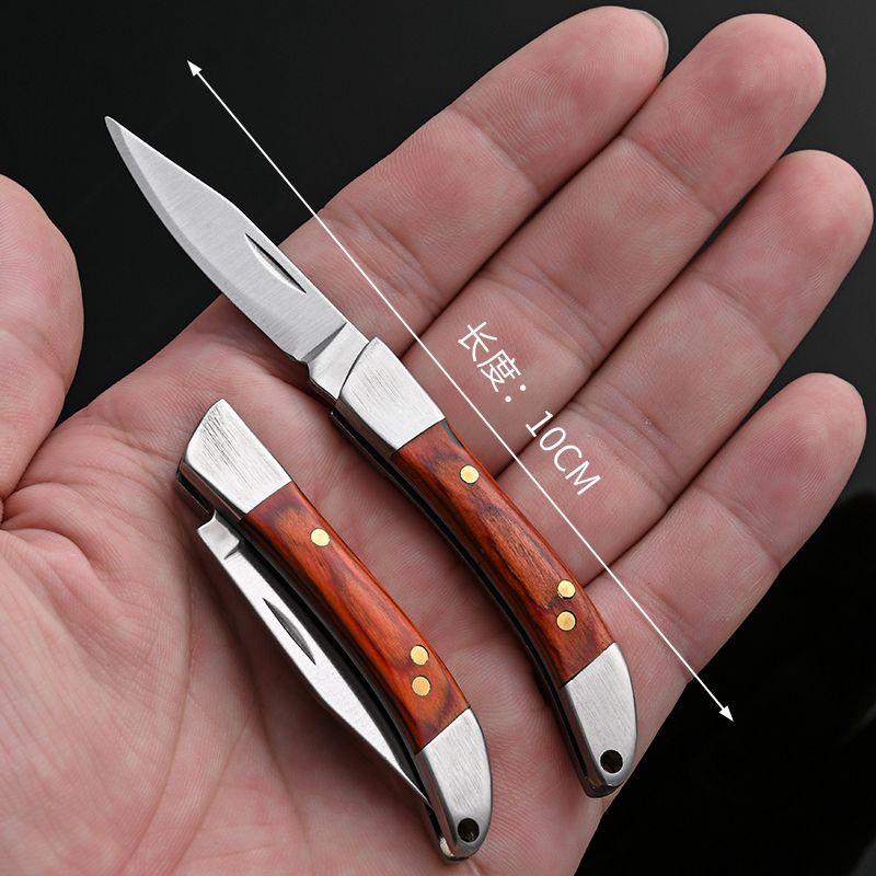 Folding knife, outdoor mini portable stainless steel high-hardness small knife, sharp household fruit knife, camping hardware tools undefined