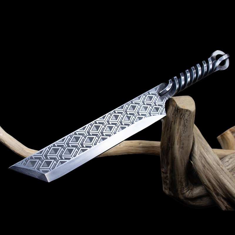 Longquan Xiake Tang kitchen knife, a high-carbon stainless steel forged cooking knife with a twisted handle, a raw fish knife, and a premium bone-removing knife details Picture