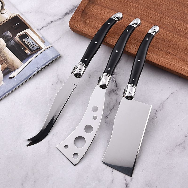 420 stainless steel ABS black plastic handle knife cross-border kitchenware set Butter knife, bread and cheese baking knife details Picture