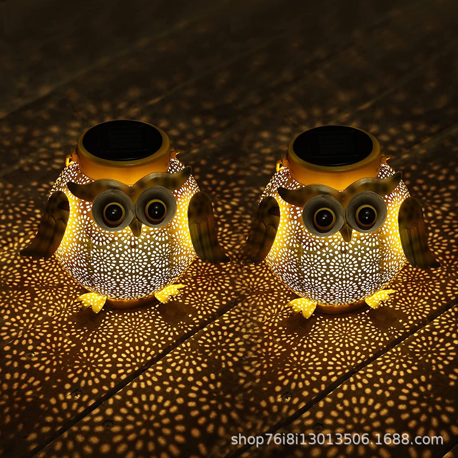Cross-border e-commerce ironwork solar owl floor lamp, handicrafts, courtyard lawn, outdoor garden decorative lamp Specification drawing