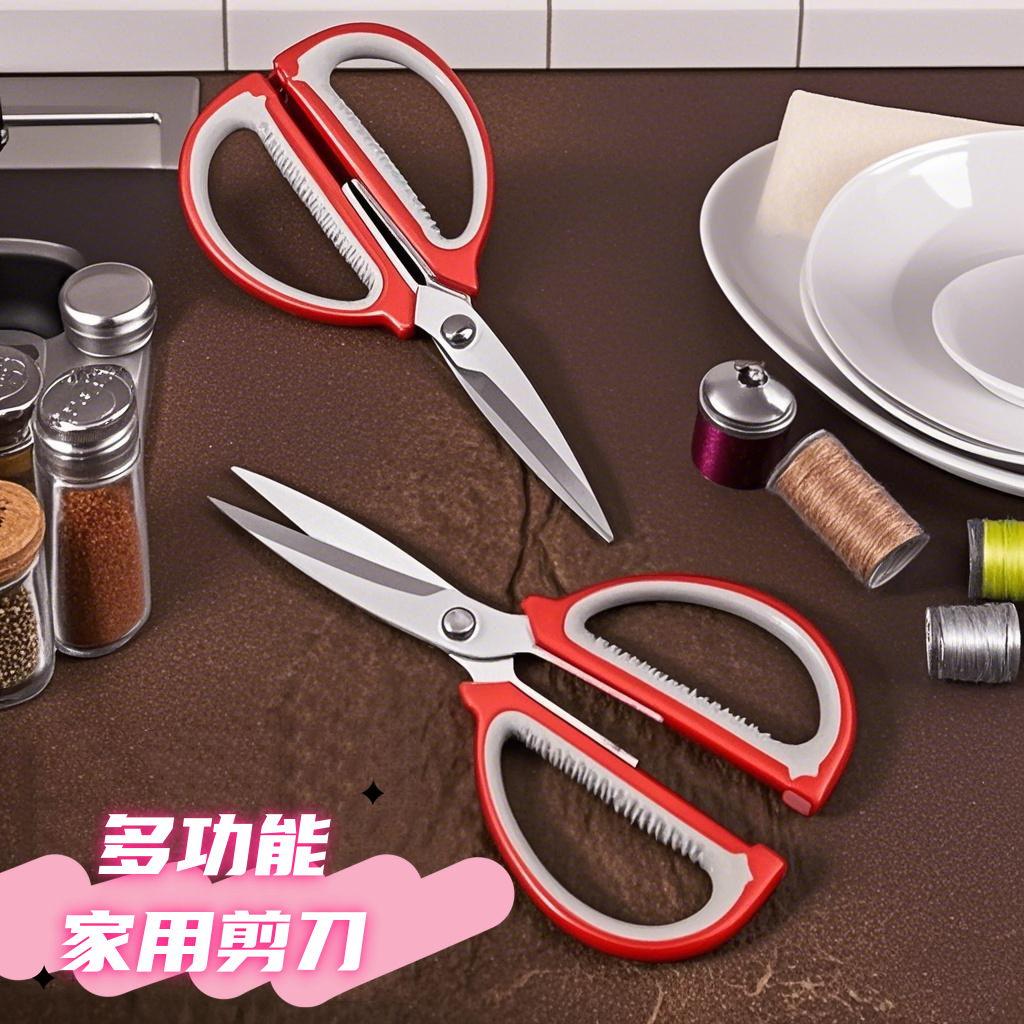 Multi-functional household scissors, kitchen scissors, office stainless steel strong scissors, large kitchen scissors, tailor scissors full figure