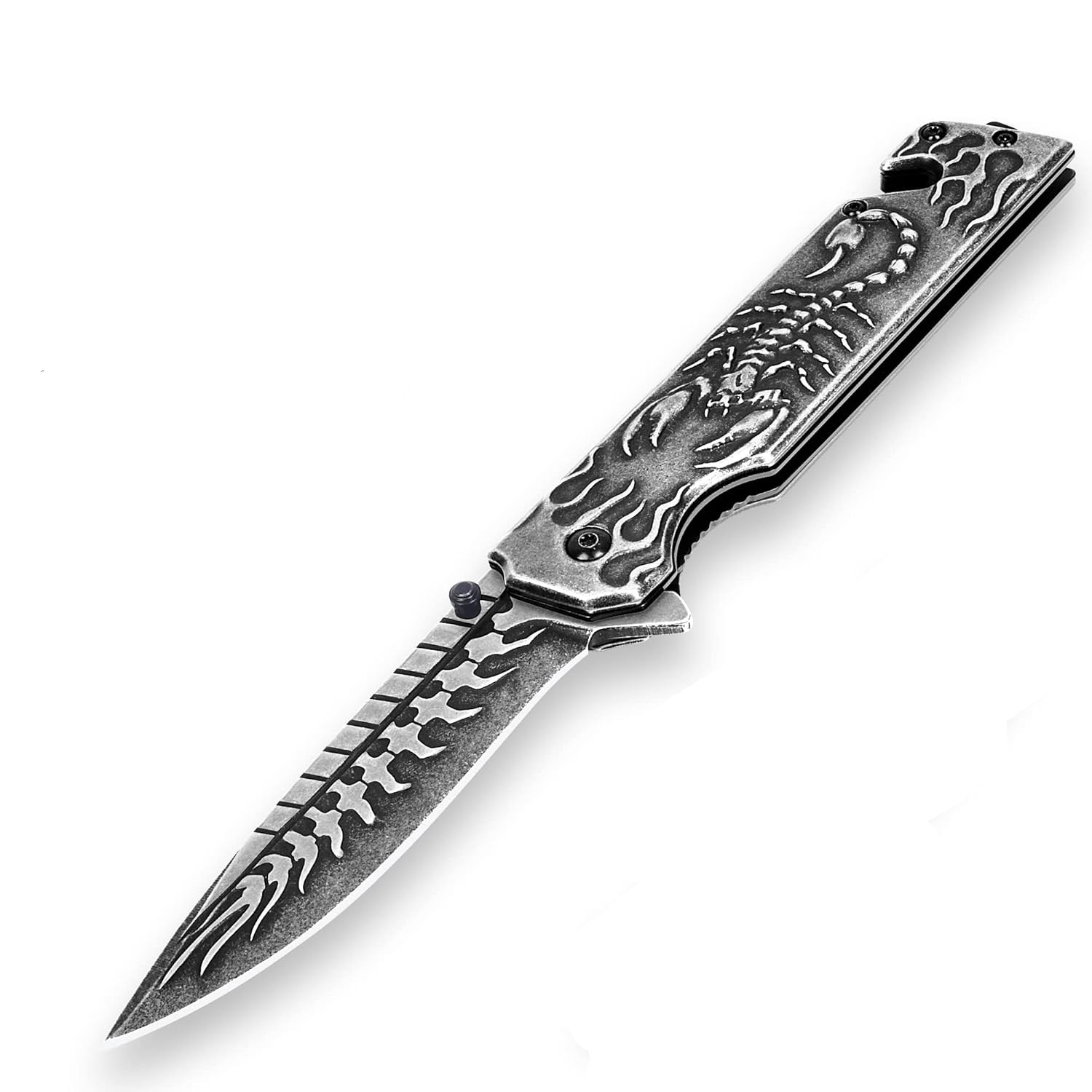 Creative Fire Scorpion Folding knife, all-steel embossed knife, multi-functional portable and exquisite folding knife, factory direct sales and wholesale Item Picture