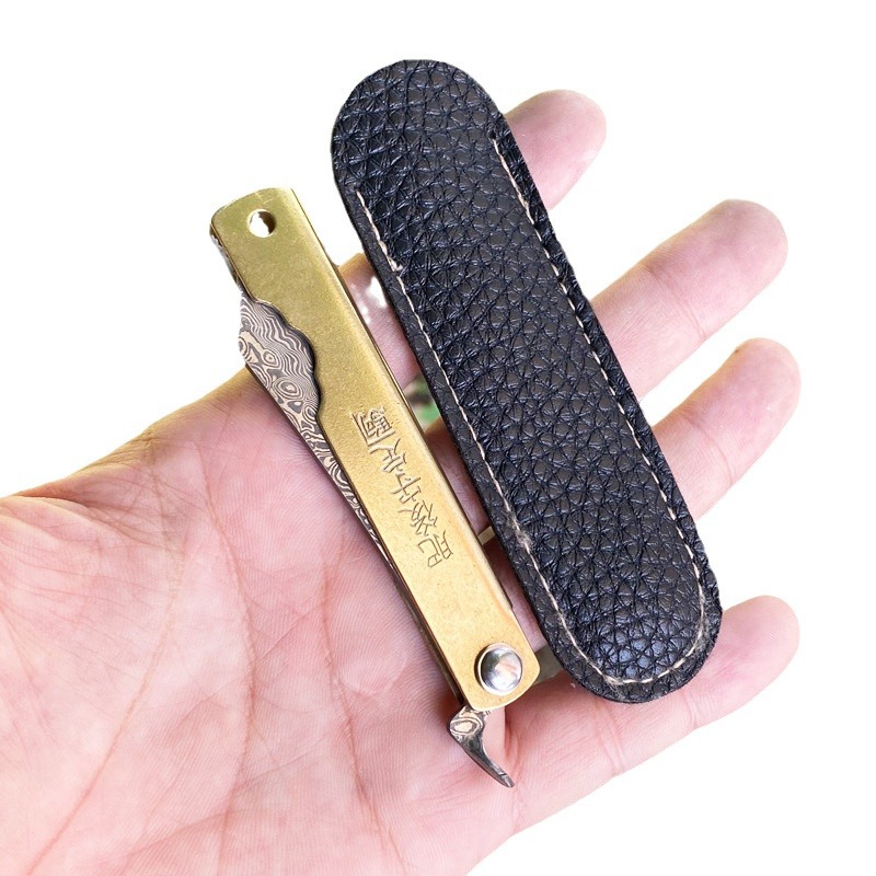 Small knife, folding knife, camping portable fruit knife, unboxing knife, pocket folding knife, Damascus steel Item Picture