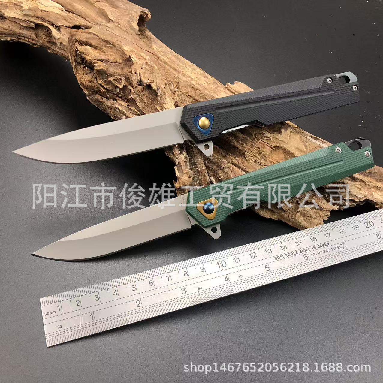 Outdoor knife, camping sharp pocket knife G10 handle, high-quality stainless steel bearing folding knife, camping fruit knife full figure