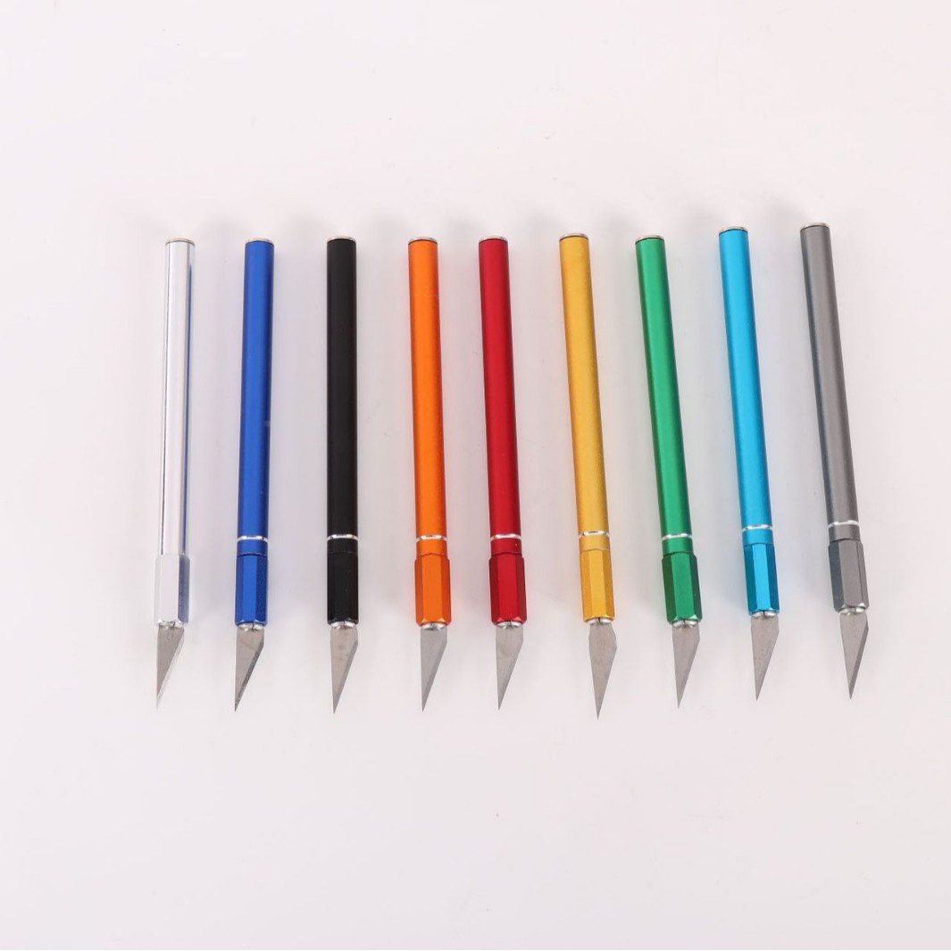 Aluminum rod engraving knife SK2 material, 0.6mm thick blade, multi-functional engraving, paper-cutting pen knife, special engraving knife for hand journals details Picture