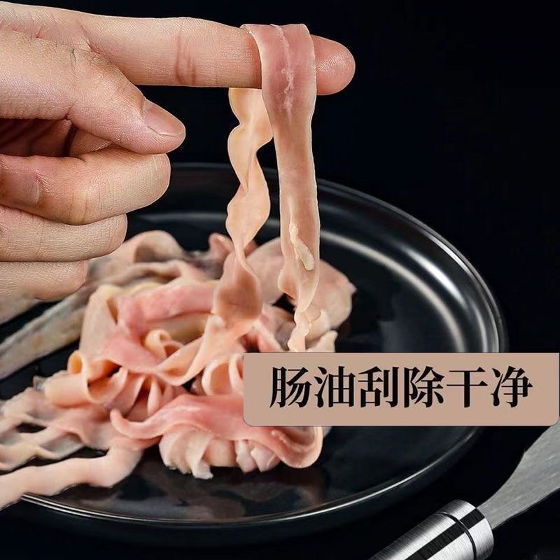 Stainless steel intestinal oil scraping knife for flipping chicken and duck intestines, a perfect tool for intestinal unblocking, fish intestine cutting knife for breaking intestines, a special tool for chicken, duck and goose intestines full figure