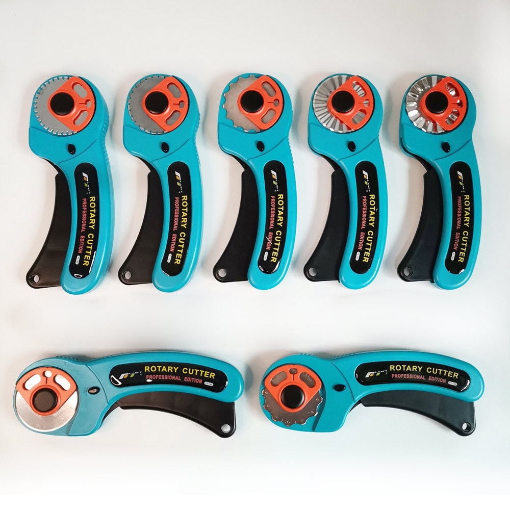 Upgraded 45mm safety lock carpet knife rubber band cutting round knife FT-145 Roller knife left and right hand roller full figure