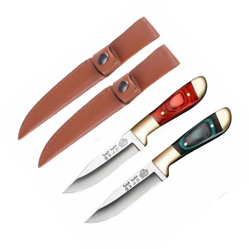 Hand-held meat knife, exquisite small knife, Western cuisine knife, wooden handle, hand-held mutton knife, multi-functional household fruit knife, outdoor knife Application Scenario