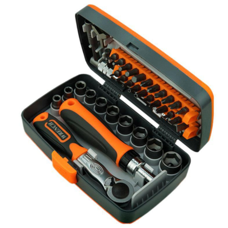 38-in-1 multi-functional household maintenance manual screwdriver set combination set, ratchet cross screwdriver screwdriver taper Specification drawing